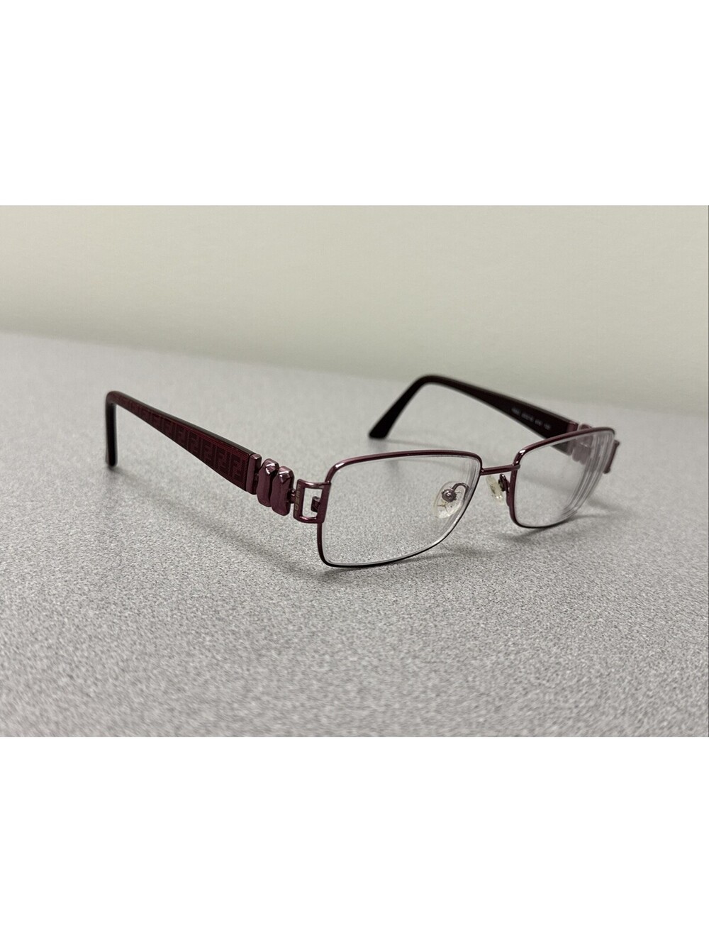 Fendi Eyeglasses F883 618 Burgundy Rectangular Metal Frames Women 53[]16-130